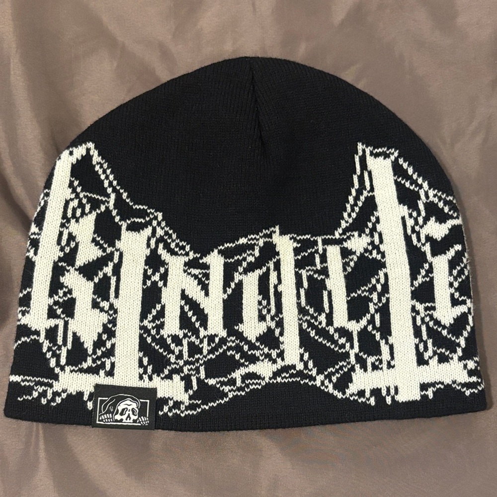 Y2K Lurking Class Grunge Skull Beanie